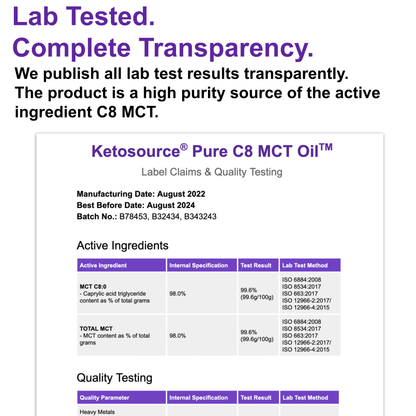 Huile Pure C8 MCT de Ketosource